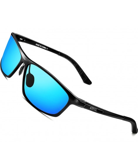  ATTCL Men's Polarized Driving Fishing Golf Sunglasses Al-Mg  Metal Frame Ultra Light (Blue, 6520): Sunglasses & E